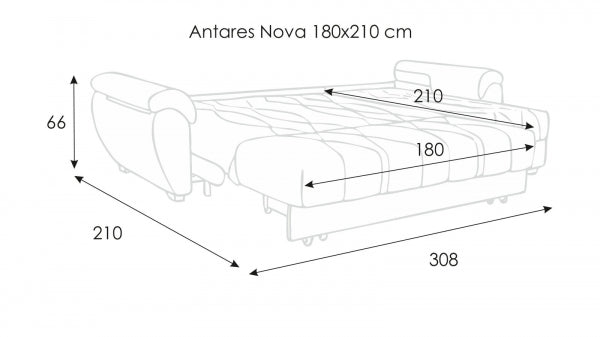 Sofá-Cama com Chaise-Longue Antares Nova