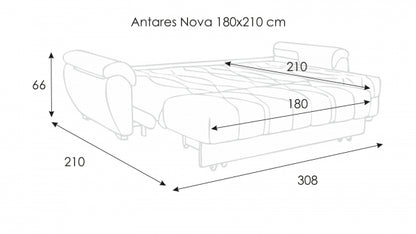 Sofá-Cama com Chaise-Longue Antares Nova